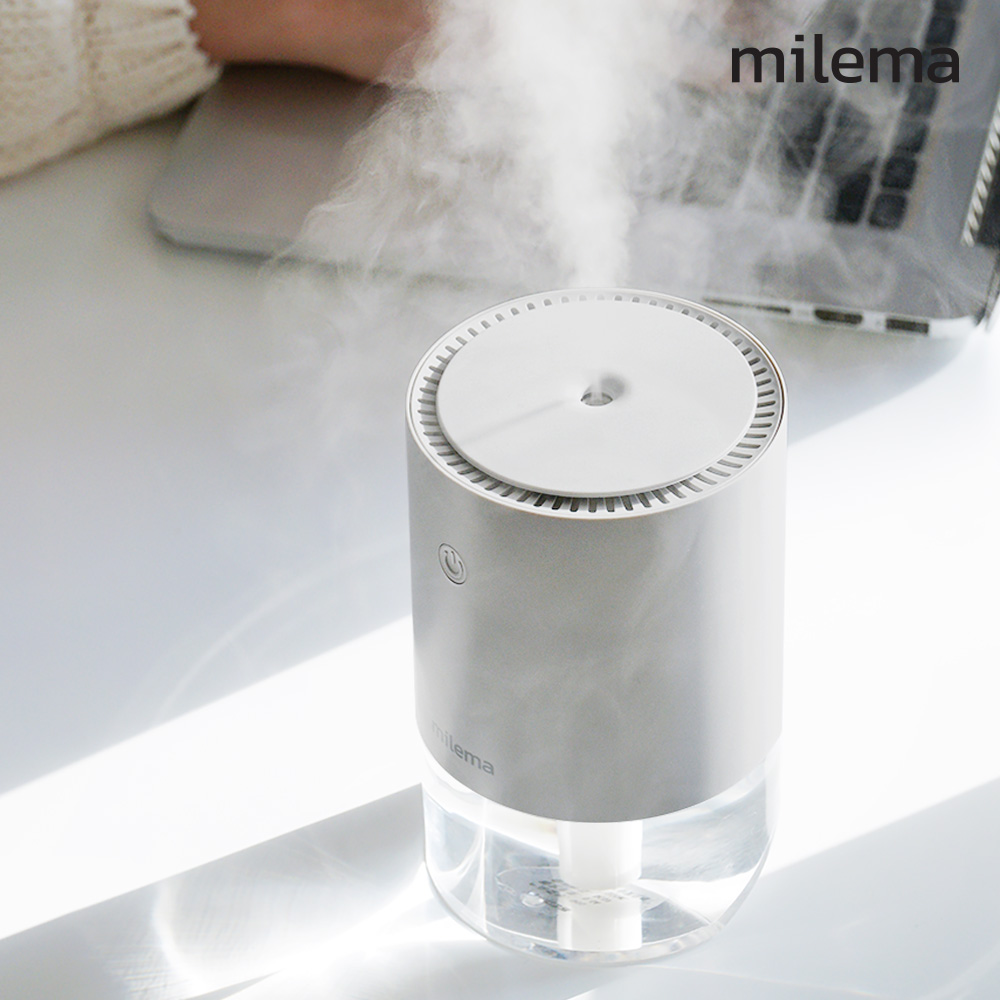 밀레마 사무실 미니 가습기 탁상용 무선 휴대용 듀얼각도 무드등