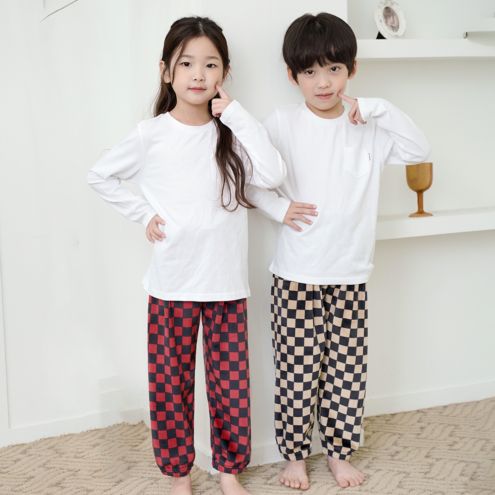 유아 아동 아기 수면바지 어린이 밍크 극세사 남아 여아 파자마 PJ체스 - 상세 이미지 4