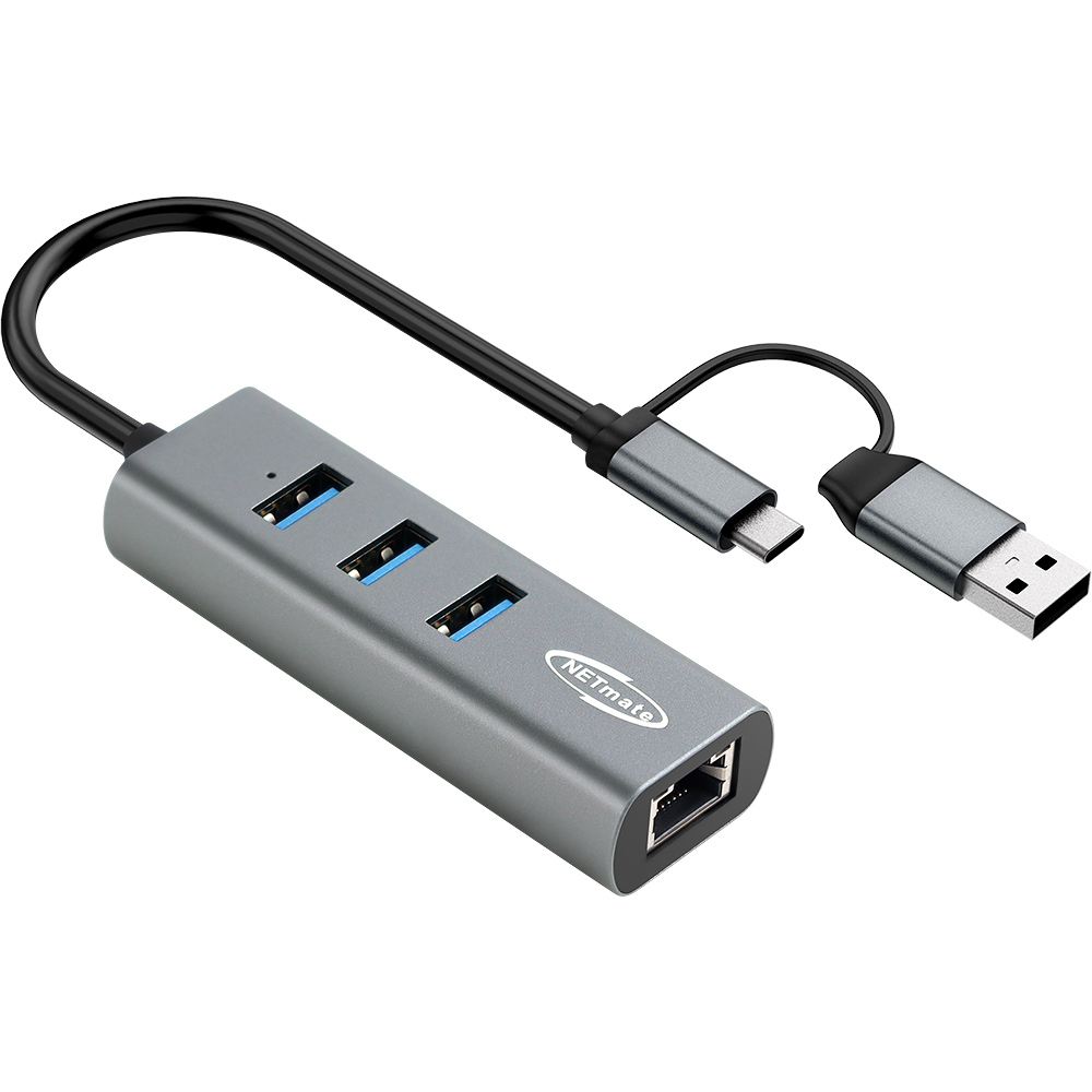 강원전자 넷메이트 2 in 1 USB 3포트 허브 + 랜카드 NM-UBA308 - 상세 이미지 2