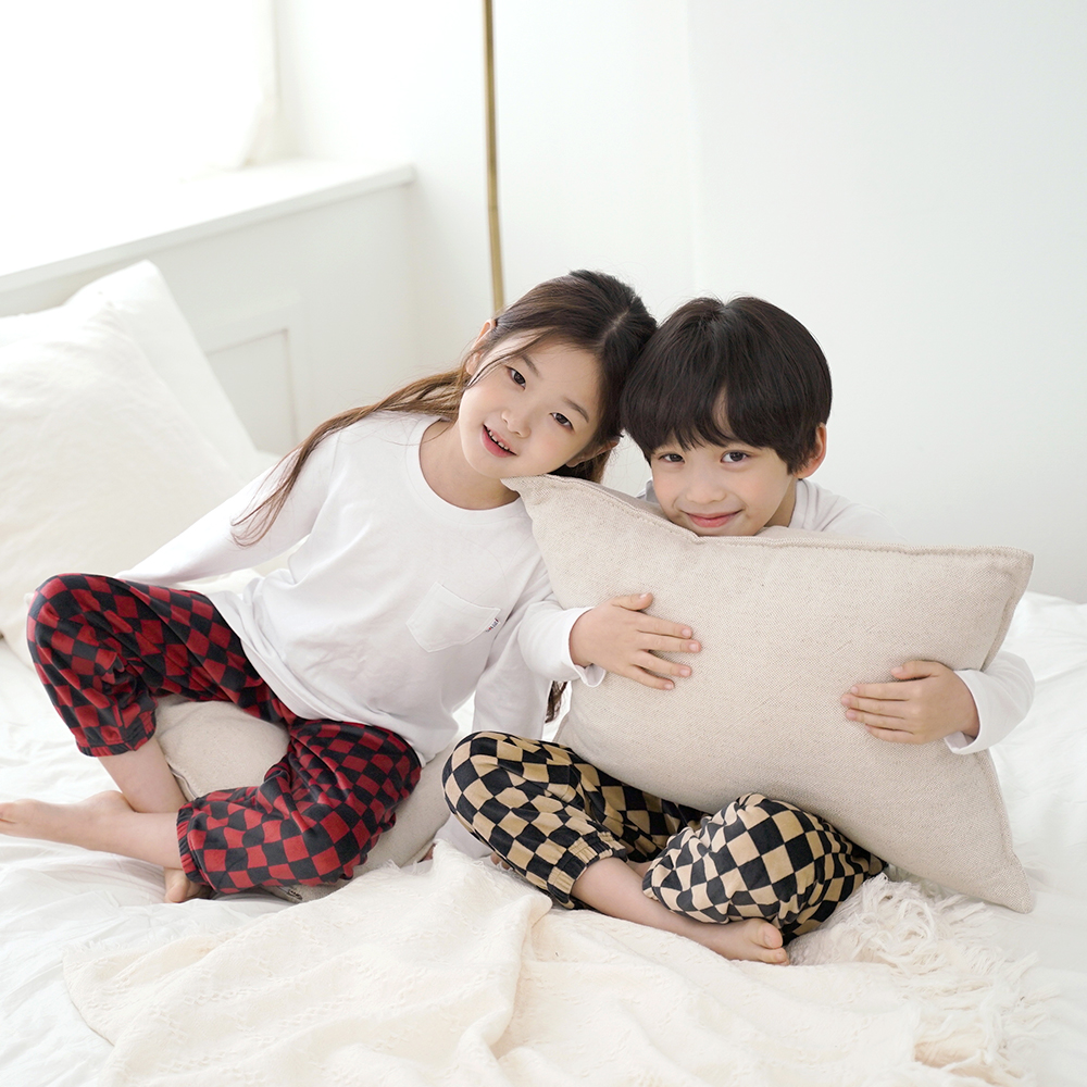 유아 아동 아기 수면바지 어린이 밍크 극세사 남아 여아 파자마 PJ체스 - 상품 이미지