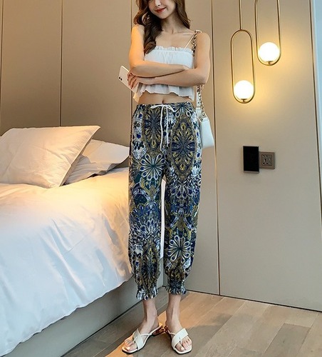 여름 여성 냉장고 쿨바지 아이스 고무줄 몸빼 작업복 썸머바지 - 상세 이미지 4