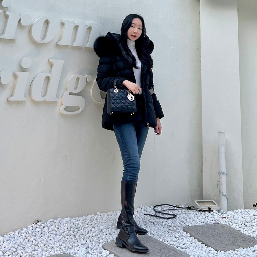벨티드패딩 벨트패딩 폭스퍼 구스 덕 다운 베이지 블랙 아이보리 이미지 2