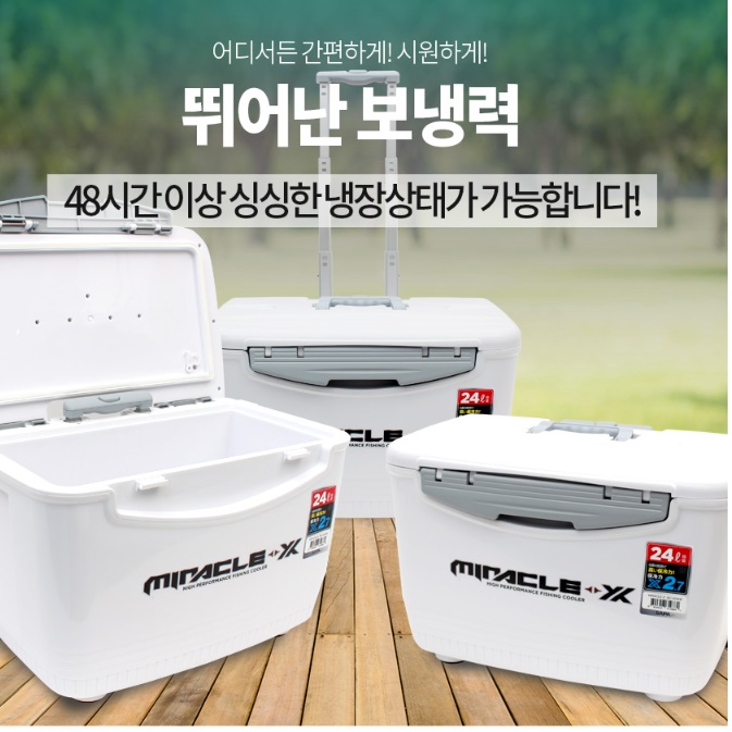 캠핑용 쿨러 바퀴달린 아이스박스 플라스틱 아이스박스 24리터