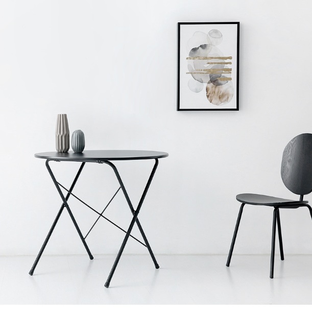 접이식원형테이블 입식 간이식탁 접는테이블 자취식탁