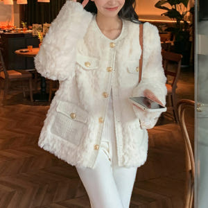 수입 알파카 반코트 페이크퍼 뽀글이 숏코트 백화점퀄리티 청담동며느리룩 파... 착용 후기 | 사이즈/핏 총정리 - 상품 이미지 2