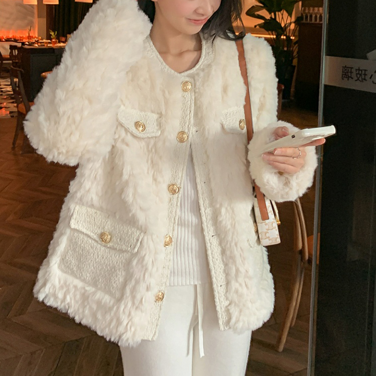 수입 알파카 반코트 페이크퍼 뽀글이 숏코트 백화점퀄리티 청담동며느리룩 파리 자켓 이미지 3