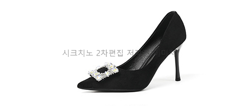 메리네 5,7,9cm 스틸레토 큐빅 스웨이드 펌프스 힐 1color 상세 이미지 1