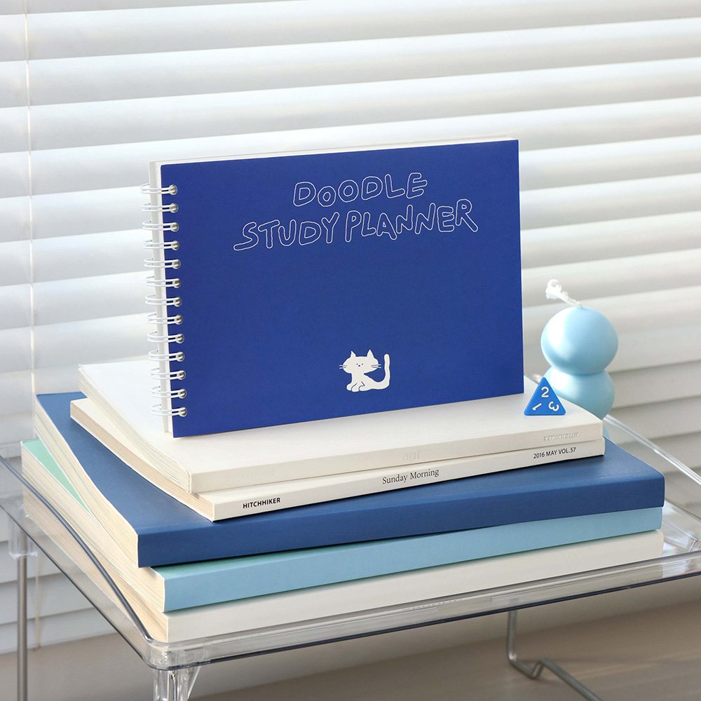 아이코닉 두들 스터디플래너(공부 학습 6개월 스케줄러 체크리스트 위클리 다이어리)White 이미지 4