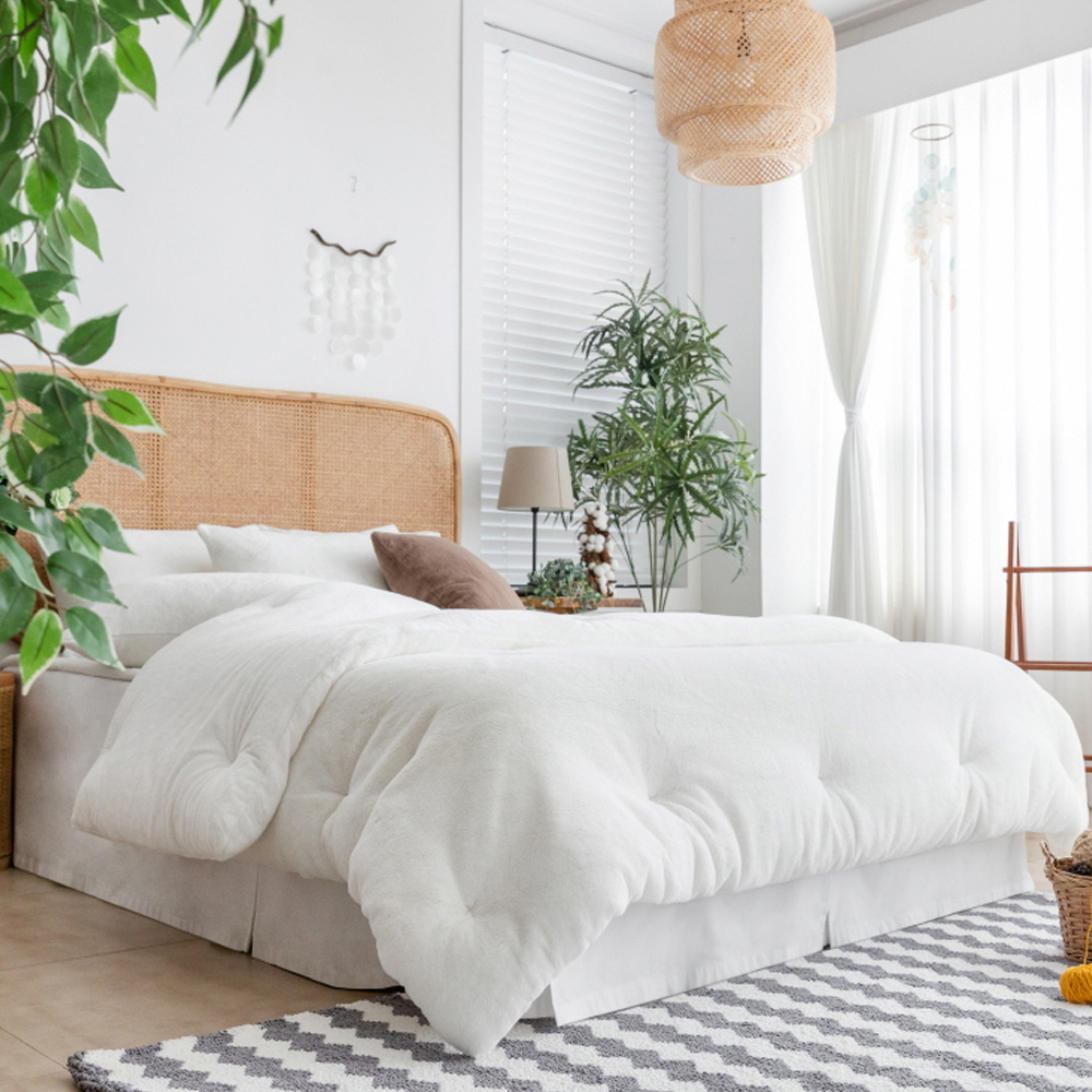 초극세사 따뜻한 겨울 차렵이불 스노우 화이트 SS Q