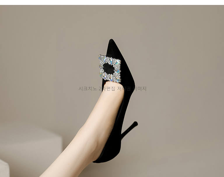 메리네 5,7,9cm 스틸레토 큐빅 스웨이드 펌프스 힐 1color 상세 이미지 10