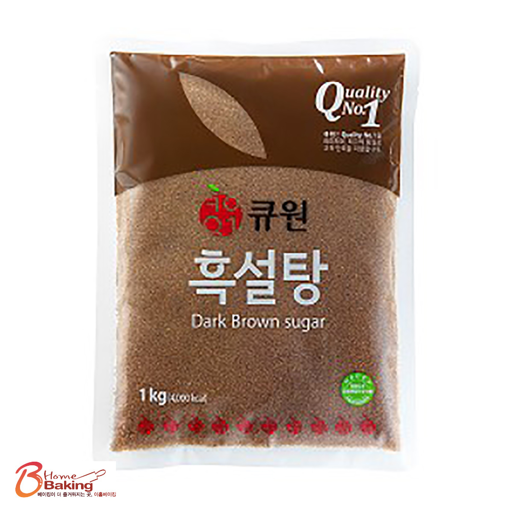 흑설탕1kg 큐원 흑당 슈가 검정설탕 흑당라떼 제과제빵 홈베이킹 - 상품 이미지