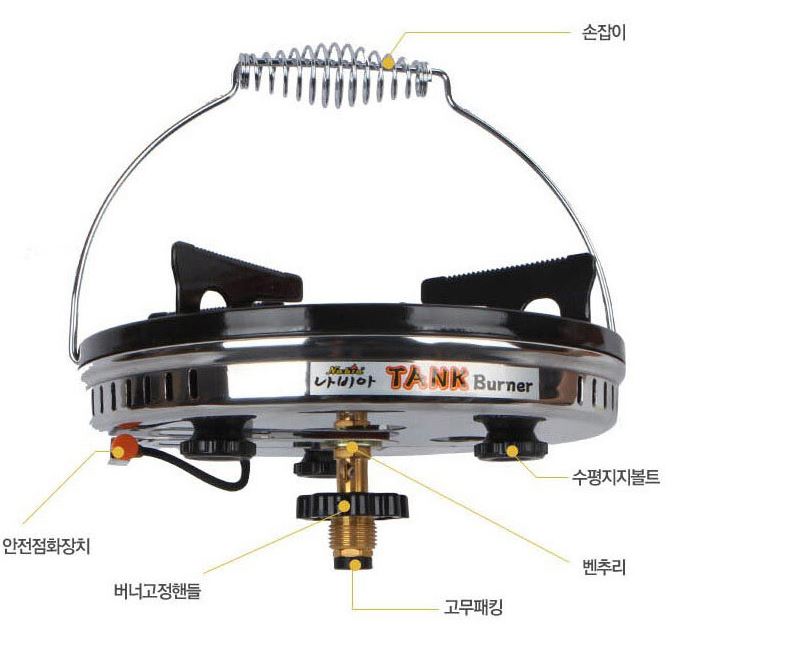 나비아 해바라기 가스 버너 그리들 LPG 3kg 가스통 호환