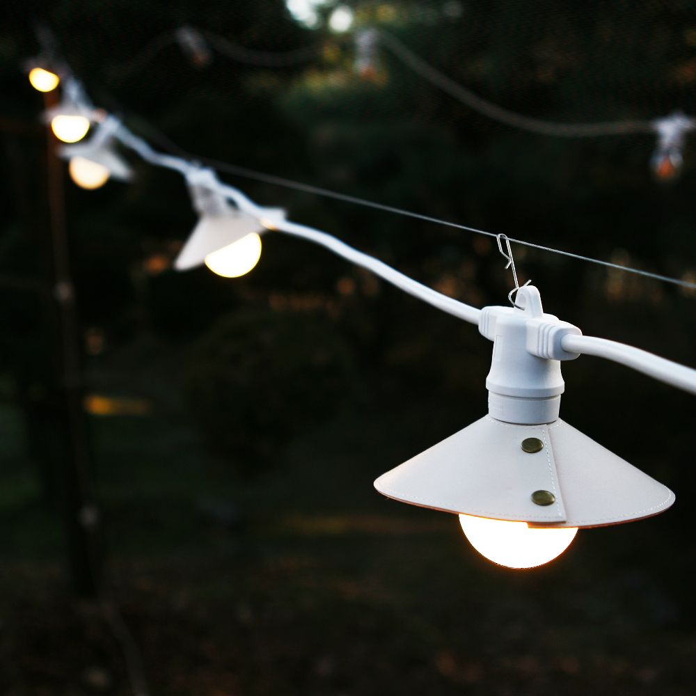 오징어등 줄전구 파티라이트 루프탑 옥상 카페 조명 화이트 30M 35구