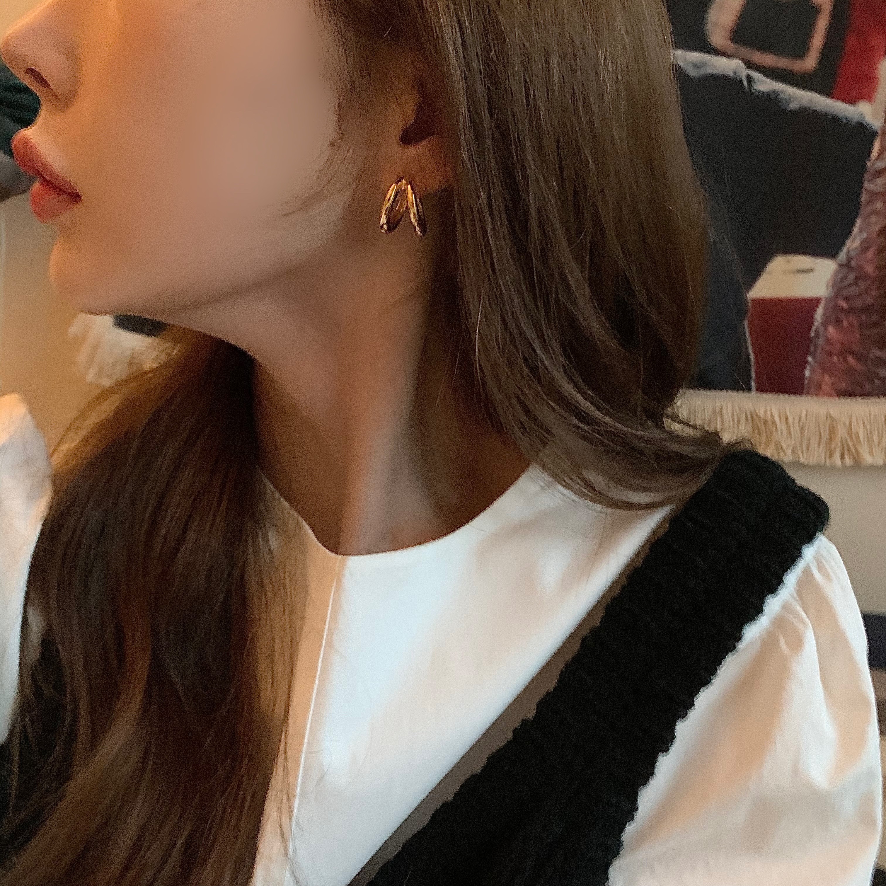 제이아 레이 두줄 원터치 볼드 링걸이