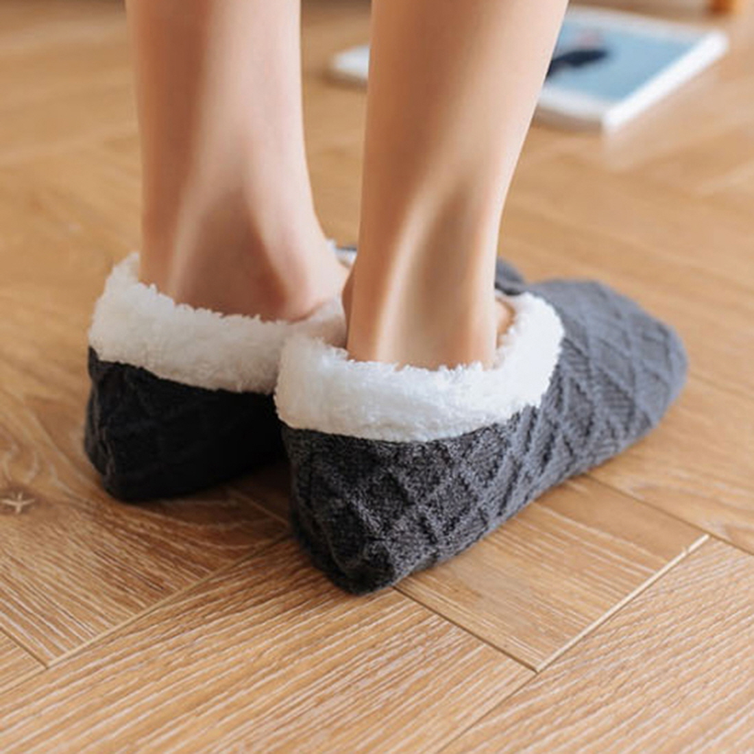 수족냉증 후리스 임산부 무압박 수면 양말 산후조리원 출산후 집에서 신는 산모 보온 양말 - 상세 이미지 5