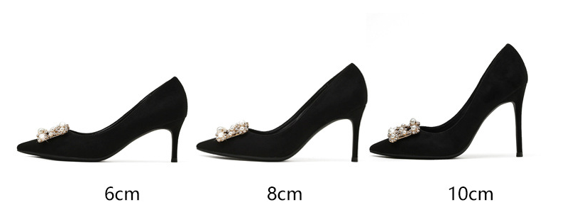 220-255 브리케 6,8,10cm 스웨이드 큐빅 스틸레토 하이힐 3color 상세 이미지 2