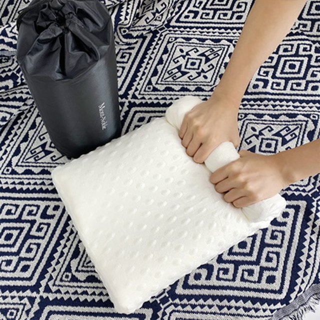 포터블 순면 커버 부드러운 메모리폼 캠핑베개