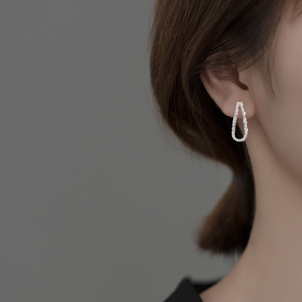 실버 925 샤이닝 컷팅 스네이크 뱀줄 페미닌 은 귀걸이 E131 - 상세 이미지 5