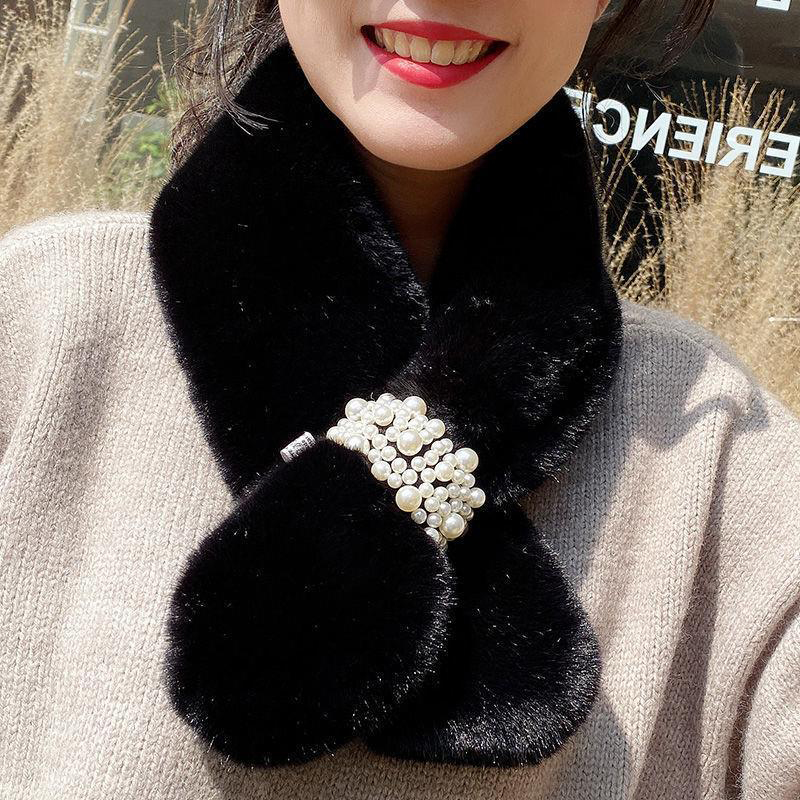 진주 페이크퍼 머플러 쁘띠 목도리 퍼 털 - 상세 이미지 2
