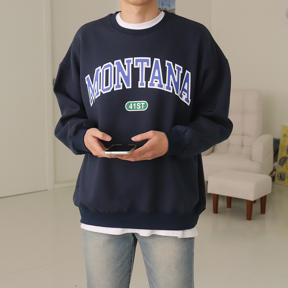 남자맨투맨 남자 오버핏 커플 맨투맨 이미지 2