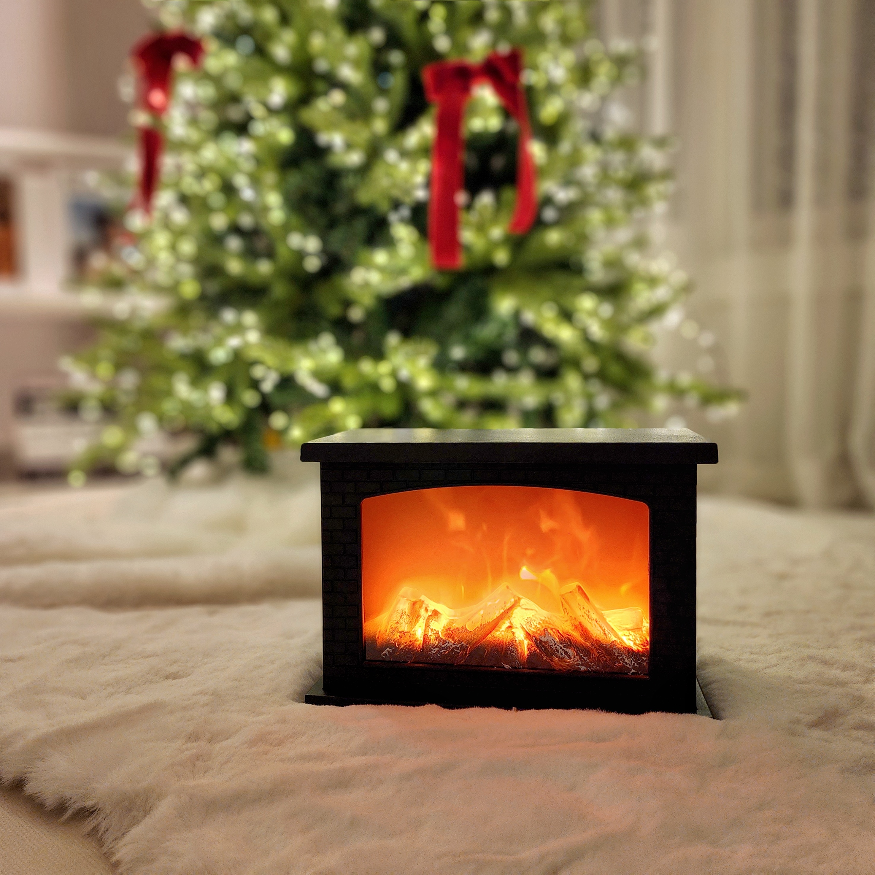 재니쓰홈 LED 벽난로 무드등 불멍 크리스마스 소품 감성 캠핑 모닥불 조명 선물