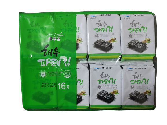 도시락김 해우촌 해우 재래 파래 4g 두번구운 160봉 맛김 16단 미니 시골 식당 업소용 - 상세 이미지 3