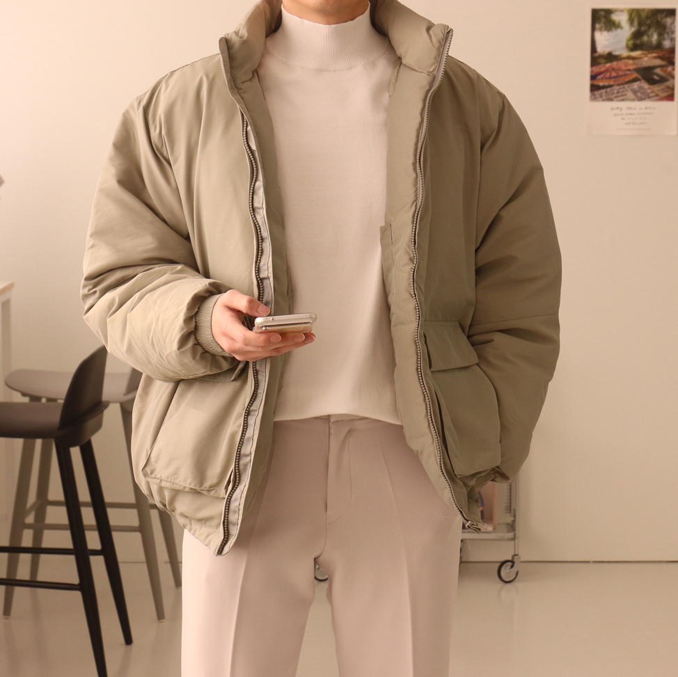 남자숏패딩 오버핏 오리털 덕다운 남자패딩 이미지 2