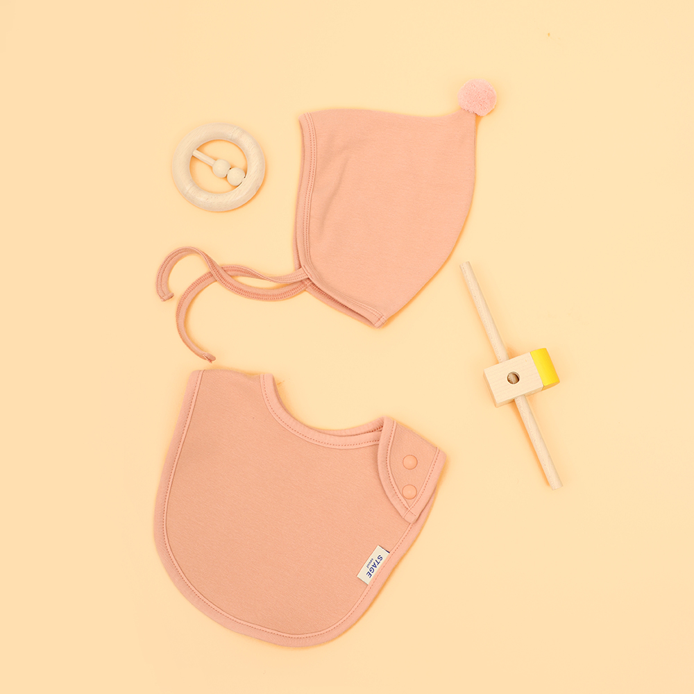 아기 침받이 턱받이 모자 보넷 오가닉 [캔디세트]