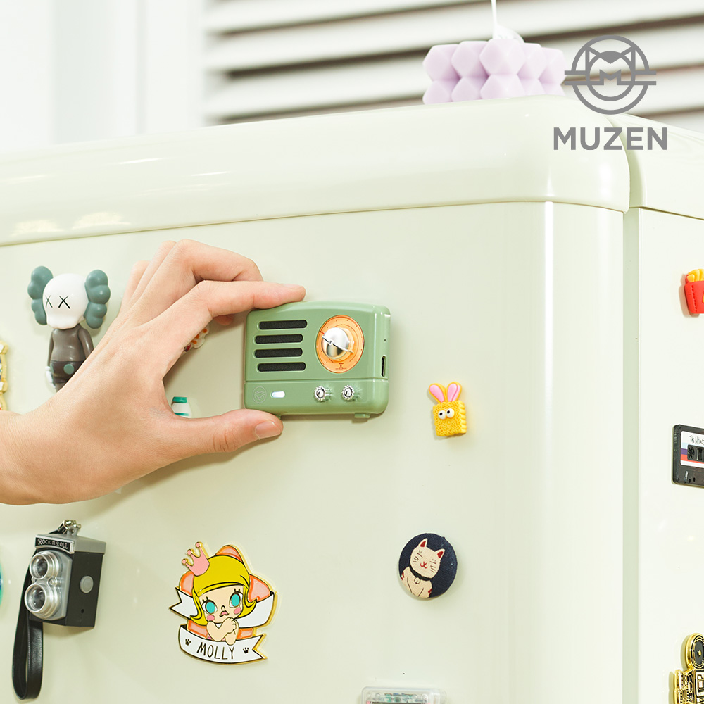 MUZEN 블루투스 스티커 스피커 뮤젠 소형 휴대용 마그네틱 셀카 리모컨 올리브그린 이미지 6
