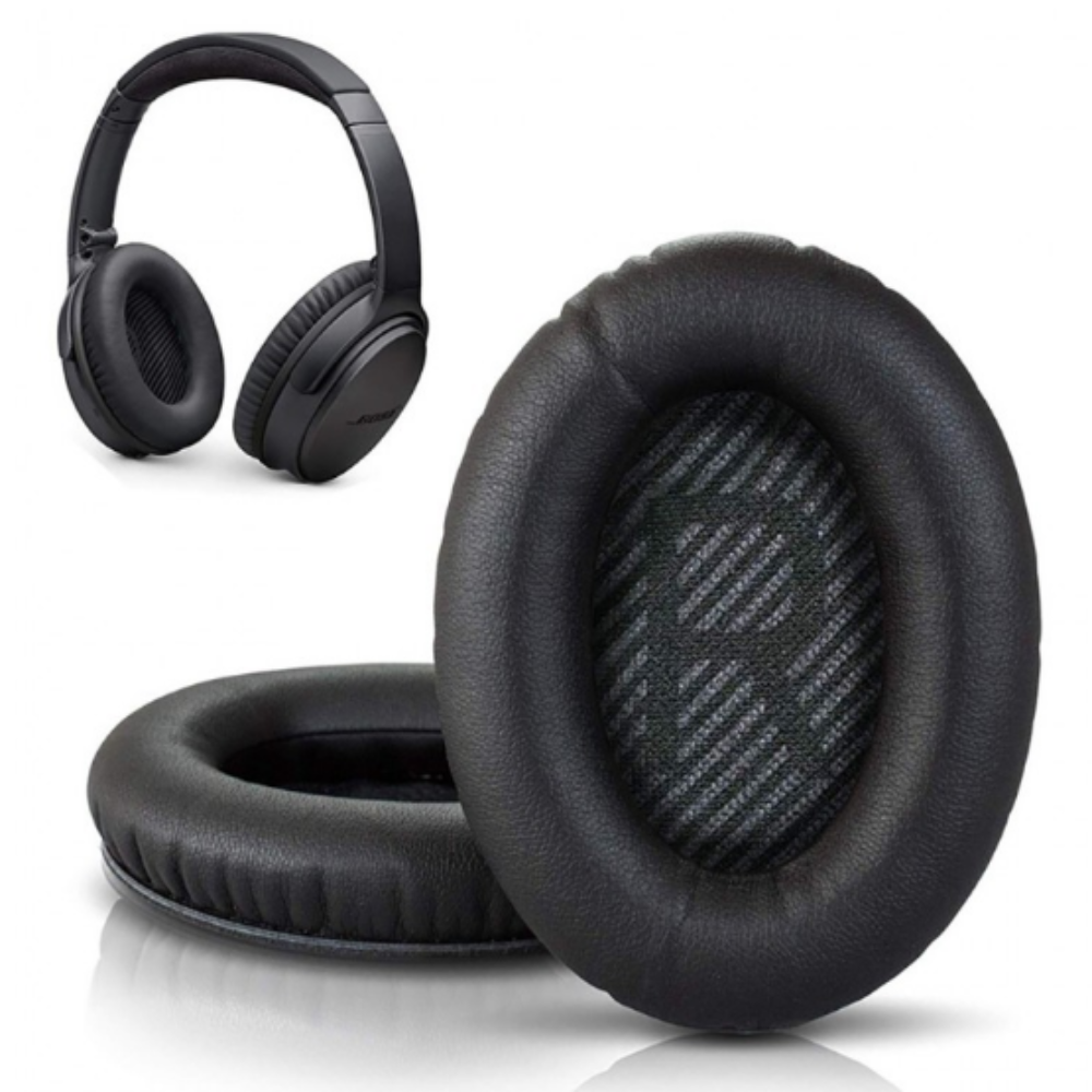 호환 보스 헤드폰 헤드셋 이어패드 QC35 커버 쿠션 교체용 스펀지 수리 블랙 한쌍 - 상품 이미지