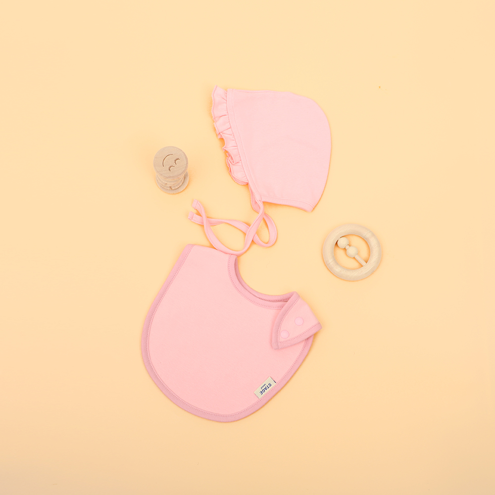 아기 침받이 턱받이 모자 보넷 오가닉 [밀키세트]