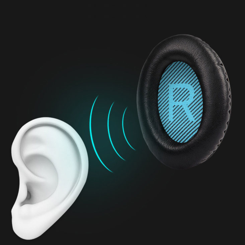 호환 보스 헤드폰 헤드셋 이어패드 QC35 커버 쿠션 교체용 스펀지 수리 블랙 한쌍 - 상세 이미지 2