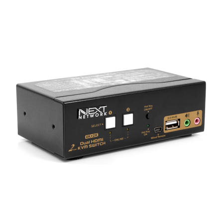 넥스트유 NEXT-7402KVM-DUAL HDMI 2포트 듀얼모니터 4K KVM스위치