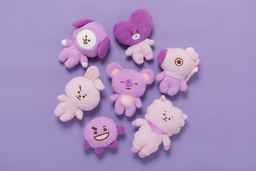 BT21 STANDING PLUSH DOLL & BAG CHARM - PURPLE EDITION | K