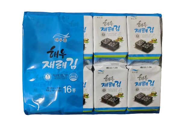 도시락김 해우촌 해우 재래 파래 4g 두번구운 160봉 맛김 16단 미니 시골 식당 업소용 - 상세 이미지 2