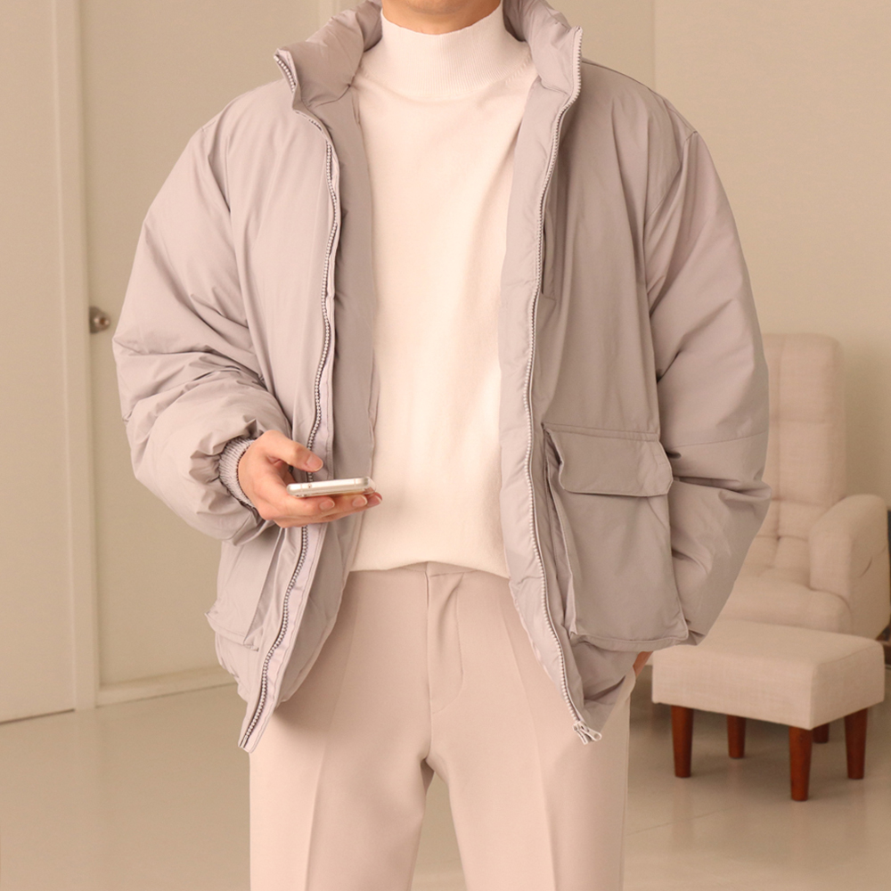 남자숏패딩 오버핏 오리털 덕다운 남자패딩 이미지 3