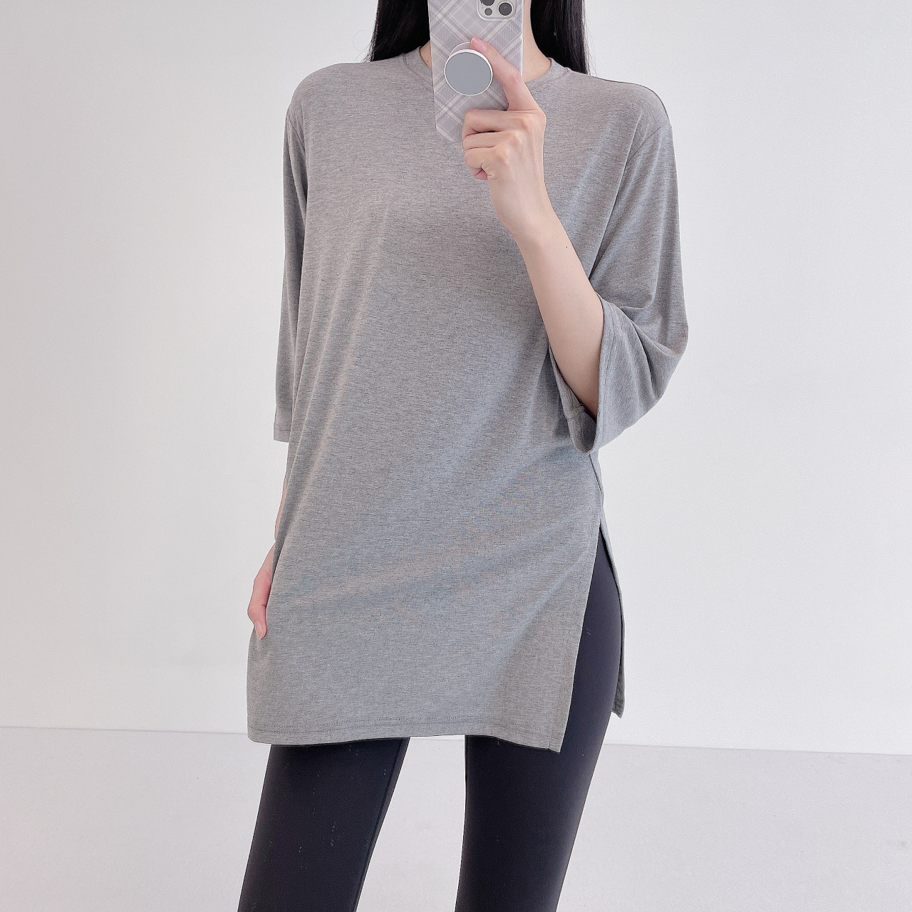 로라벨 클렌 필라테스복 여성 요가복 필라테스 요가 상의 티셔츠 옷 커버업 운동복 반팔 탑 - 상세 이미지 5