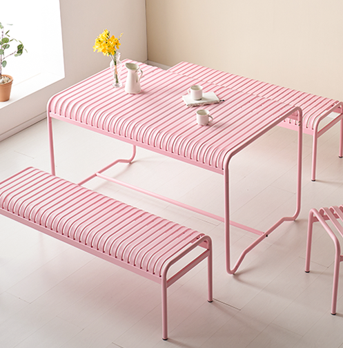 철제 카페테이블 4인용 식탁 업소용 테이블 야외 다이닝 테이블