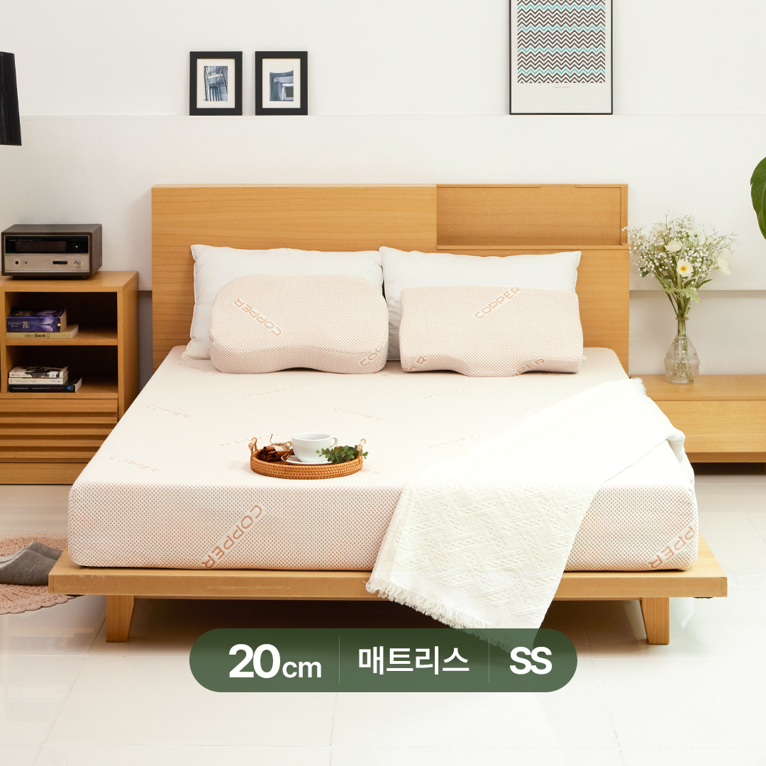 그랜레스트 발칸 메모리폼 바이오 그린폼 매트리스 20cm, SS(슈퍼싱글), 미디엄하드 그레이
