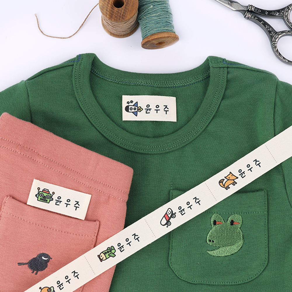 핸드메이드라벨 패브릭라벨 직조 면라벨 소형 Mix01 한글1