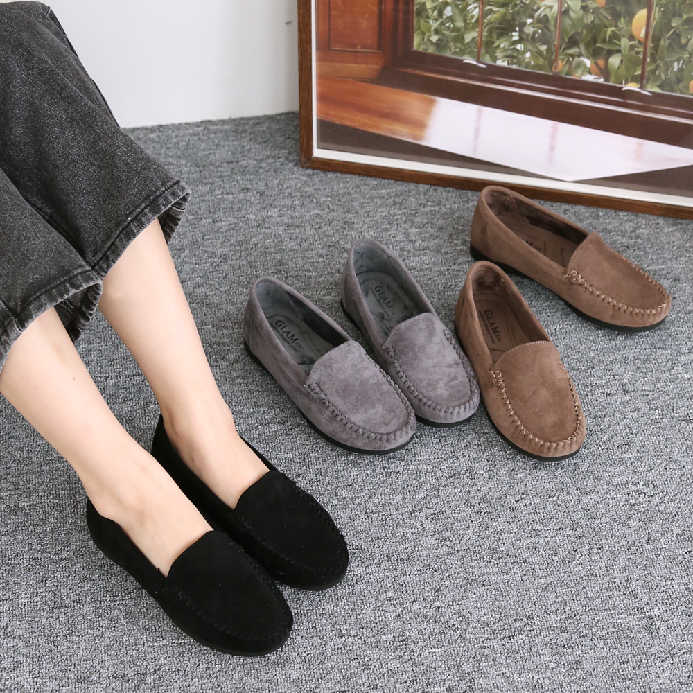 스웨이드 여성 드라이빙 슈즈 빅사이즈 발편한로퍼