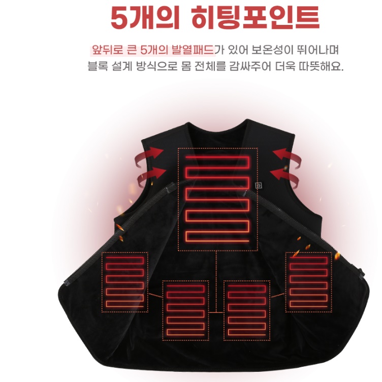 온열 usb열선조끼 골프발열조끼 전기 전열조끼 - 상세 이미지 3