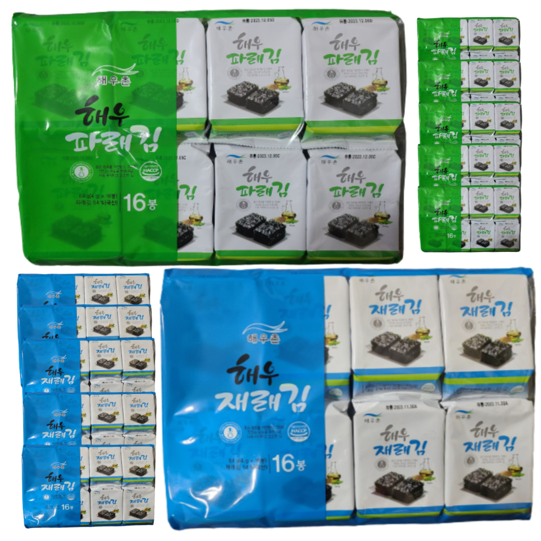 도시락김 해우촌 해우 파래김 재래김 80봉 곱창돌김 조미김 16단 4g 미니 맛김 업소용