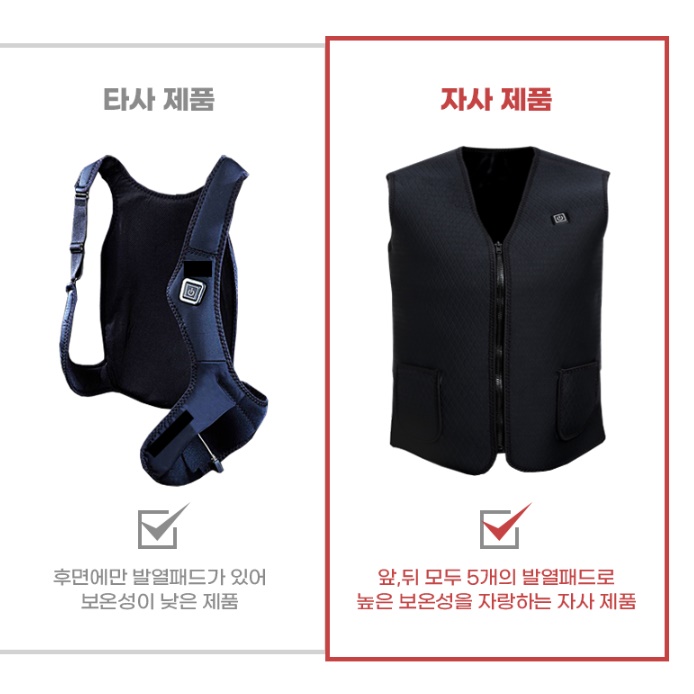 온열 usb열선조끼 골프발열조끼 전기 전열조끼 - 상세 이미지 2