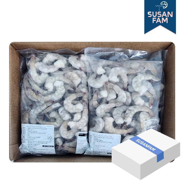 칵테일새우 9kg(1kgX10팩) 탈각새우 냉동새우 박스 (도매 업소용)