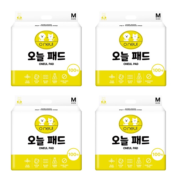 반려견 애견패드 강아지 배변패드 오늘패드 소형 400매 100매 x 4개 20g - 상품 이미지