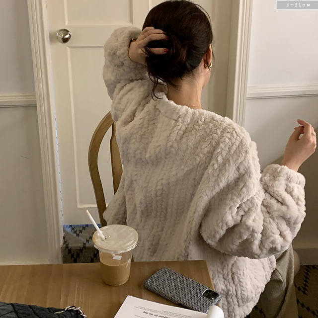 하이드 부클 오버핏 벌룬 퍼자켓 1col 겨울 루즈핏 가디건 노카라 도톰 따뜻 제이플로우 - 상세 이미지 3