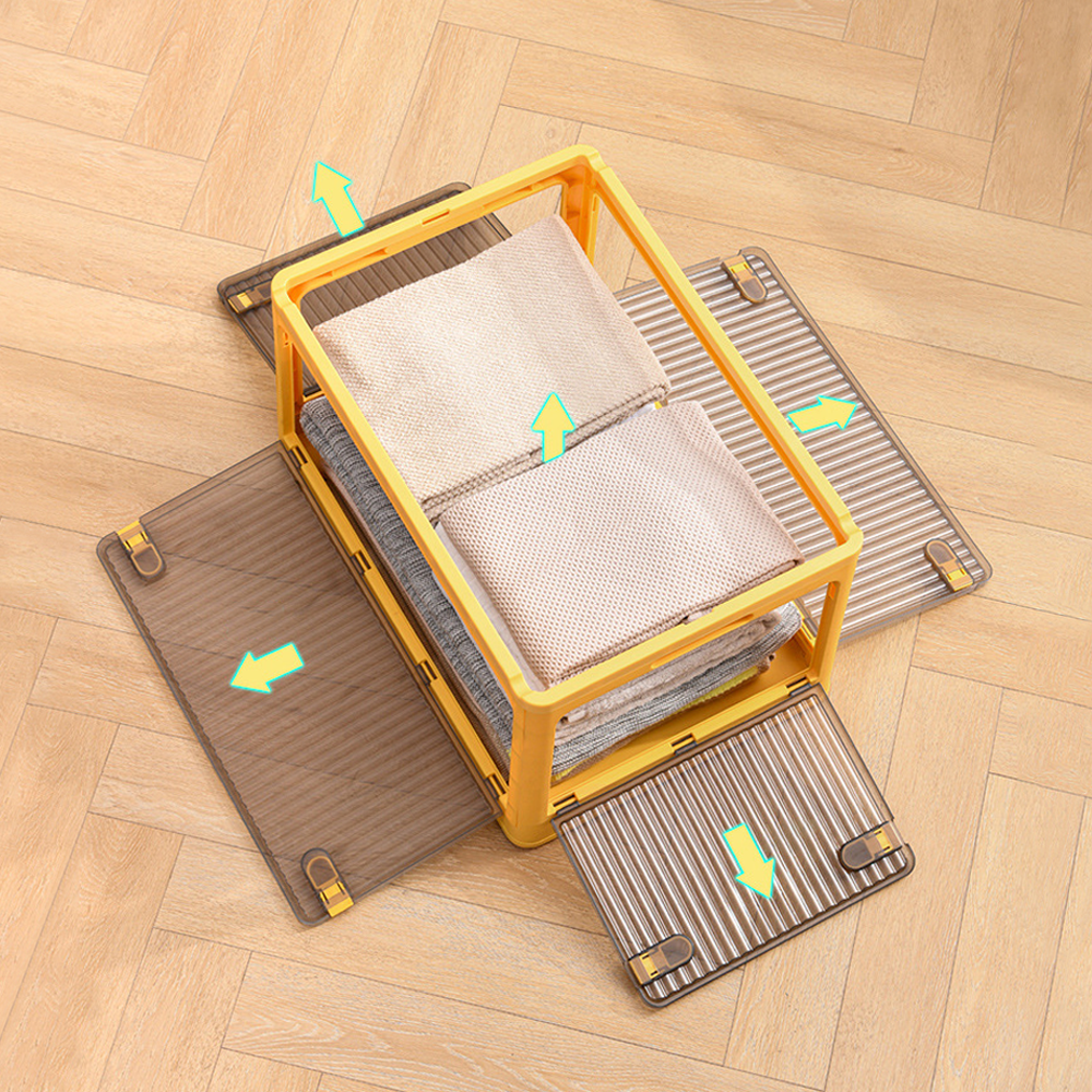 접이식 리빙박스 플라스틱 5면 오픈 폴딩박스 옷 수납 정리함 수납함 S사이즈