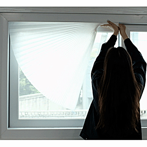 붙이는커튼 블라인드 셀프 종이 창문햇빛가리개 베란다 주방 1층 햇빛차단 소형화이트
