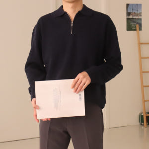 남자니트 캐시미어 반집업 카라 남자두꺼운니트 착용 후기 | 사이즈/핏 총정리 - 상품 이미지 4